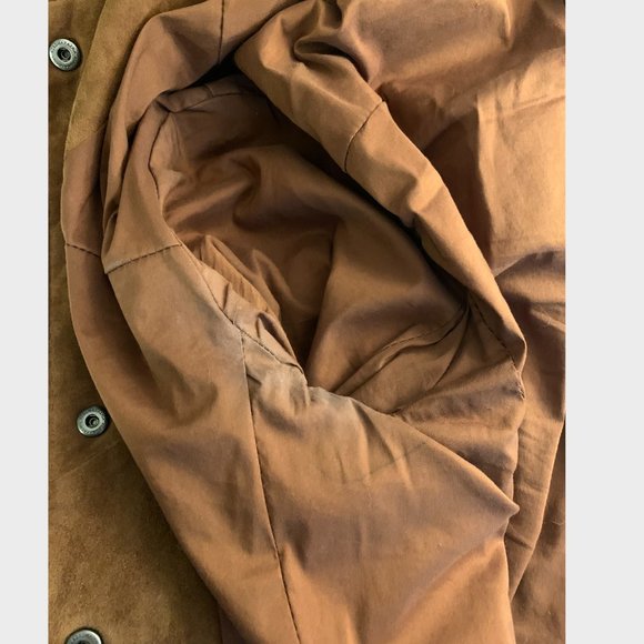 BCBGMaxAzria Snap Front 100% Suede Leather Crop Moto Jacket - Picture 3 of 4